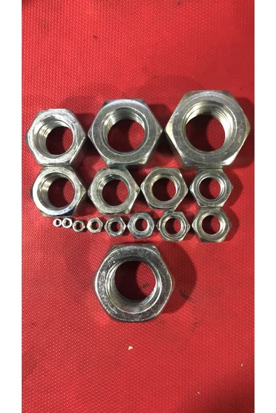 GİJONTEK M22 Metrik Çelik Somun Dın934 Beyaz 50 Adet - Resim 1