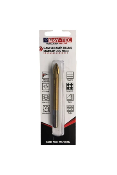 BAY-TEC CAM SERAMİK DELME MATKAP UCU 10MM ( KOD NO: MU1826) - Resim 2