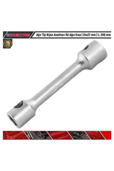 Ağır Tip Bijon Anahtarı İki Ağız Kısa | 24x27 mm | L: 200 mm ürün görseli