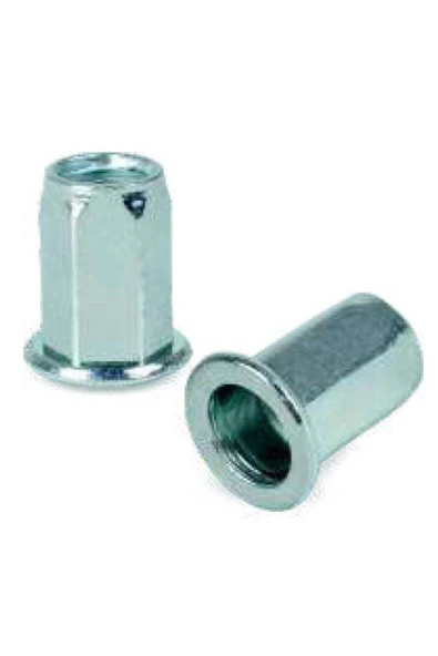 Uzun Tip Altıköşe Şapkalı Kafa Çelik Somun Perçin M8 Metrik 8 - 500 Adet ürün görseli