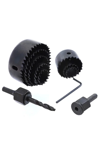 11 Parça Panç Seti Ağaç Kesme Testere Matkap Ucu Takımı Alçıpan Tavan Kesme - Resim 2