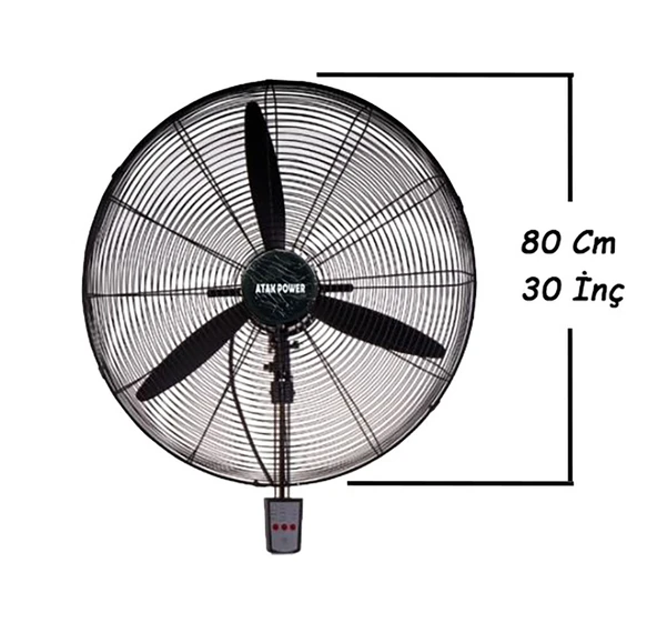 Atak Power WFG-75R 30"(75 Cm) Sanayi Tipi Duvar Vantilatörü (Uzaktan Kumandalı) - 5