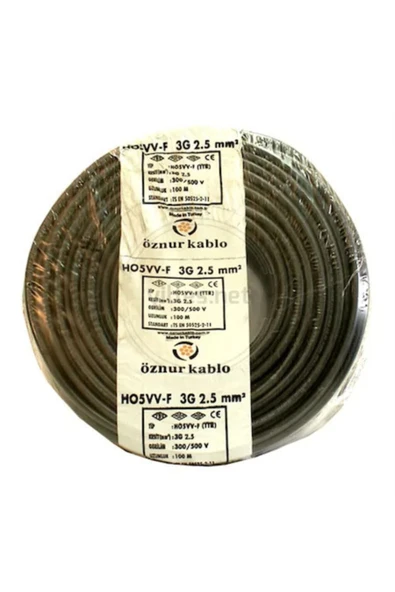 Öznur 3 X 2,5 Ttr Kablo Siyah 25 Metre Aynı Gün Kargo ürün görseli