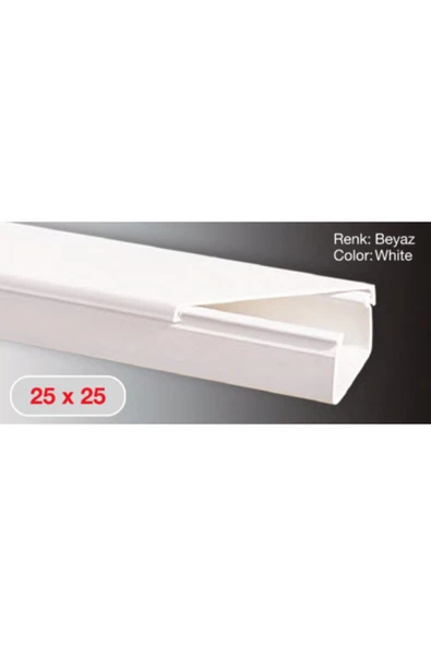 25x25 Yapışkanlı Kablo Kanalı 2mt * 5 Adet - Resim 2