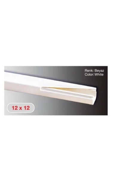 12x12 Yapışkanlı Kablo Kanalı 2mt  5 Adet - Resim 2
