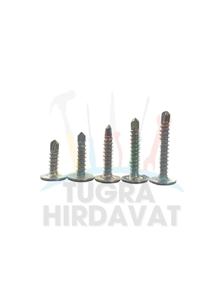 Rysb 3,9x19 mm 100 Adet Beyaz Pul Başlı Matkap Uçlu Vida Otomatik Vida