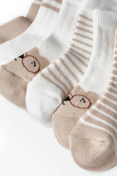 CSYC1001 Bebek 6'lı Çorap %100 Organik Pamuk Bebek - Yenidoğan - CSYC1001 - 4