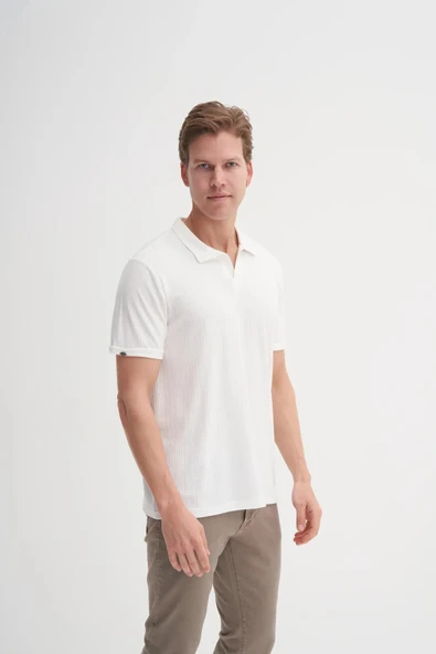 Cazador Polo Yaka Regular Fit Örme Dokulu Tişört