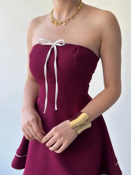 Yuna Straplez Elbise - Resim 7