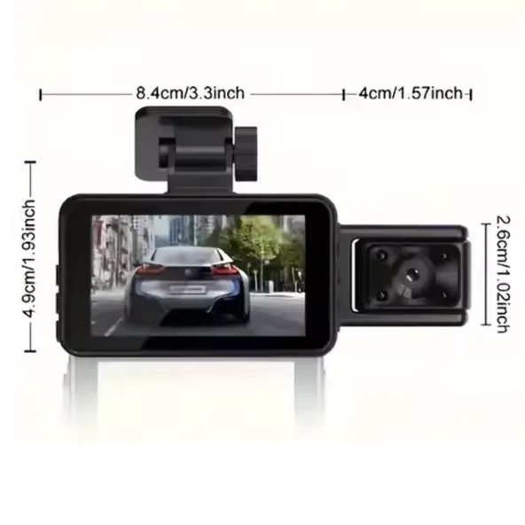 S-15 Wi-Fi Full HD 3 Kameralı Araç İçi Güvenlik Kamerası 64GB – IR Gece Görüşü, Ön-Arka-İç Kayıt,DashCam - 8