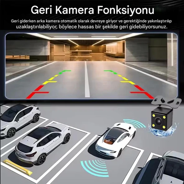 S-15 Wi-Fi Full HD 3 Kameralı Araç İçi Güvenlik Kamerası 64GB – IR Gece Görüşü, Ön-Arka-İç Kayıt,DashCam - 5
