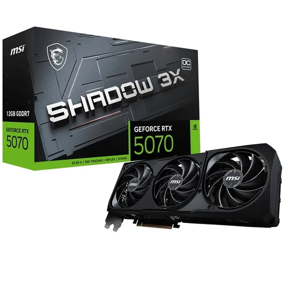 MSI RTX5070 12GB SHADOW 3X OC 12G GDDR7 192bit HDMI DP PCIe 5.0 ürün görseli