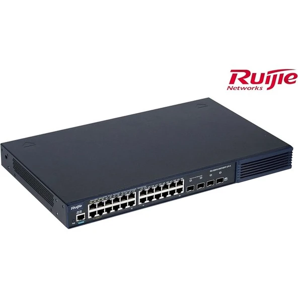 RUIJIE 24port RG-S2910-24GT4XS-UP-H(V3) GIGABIT 4-SFP+ 10GBE 370W YÖNETİLEBİLİR POE SWITCH - 1
