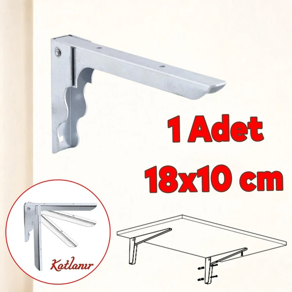 Metal Katlanır Raf Altı Ayağı Duvara Monteli Balkon Masası Sehpası Montajı 18 x 10 cm (1 ADET)