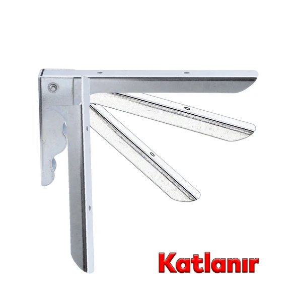 Metal Katlanır Raf Altı Ayağı Duvara Monteli Balkon Masası Sehpası Montajı 18 x 10 cm (2 ADET) - 2