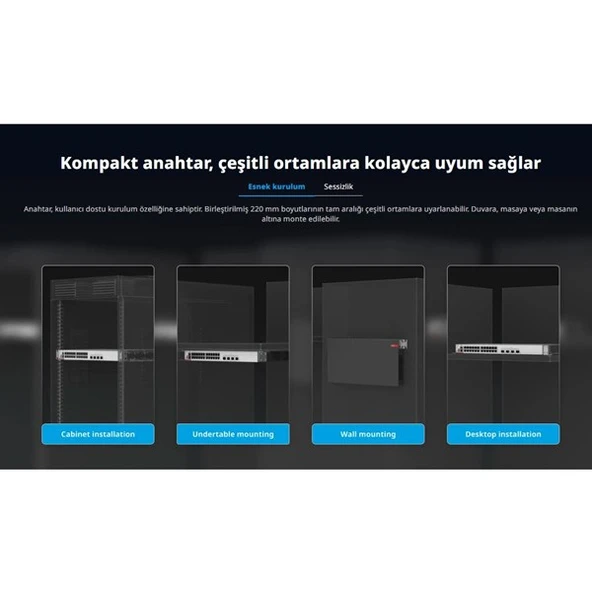 RUIJIE 24port RG-CS83-24GT4XS-P GIGABIT 4-SFP+ 10GBE 370W LAYER3 YÖNETİLEBİLİR POE SWITCH - Resim 3