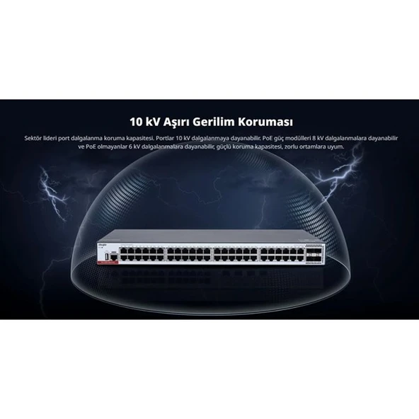 RUIJIE 48port RG-CS83-48GT4XS GIGABIT 4-SFP 10GBE YÖNETİLEBİLİR SWITCH - Resim 5