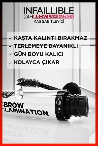 L'Oreal Paris Infaillible 24H Brow Lamination Şeffaf Kaş Sabitleyici 3600524136987 - 4