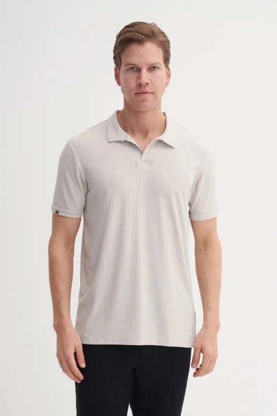 Cazador Polo Yaka Regular Fit Örme Dokulu Tişört - Resim 2