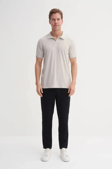 Cazador Polo Yaka Regular Fit Örme Dokulu Tişört - Resim 3