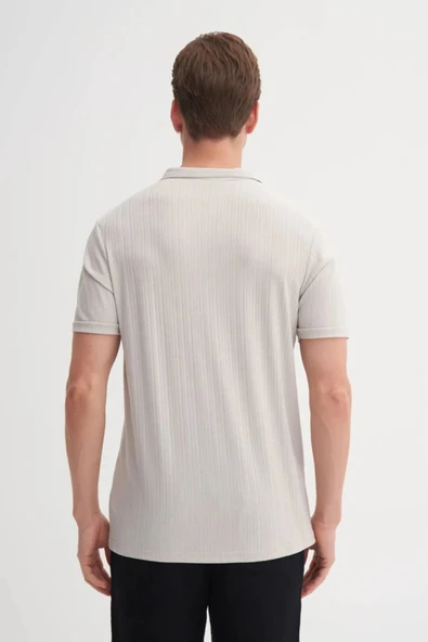 Cazador Polo Yaka Regular Fit Örme Dokulu Tişört - Resim 4