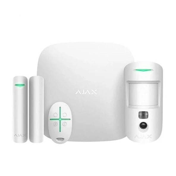 AJAX Starter Hub Kit Cam Kablosuz Alarm Seti Keypad Yok Beyaz