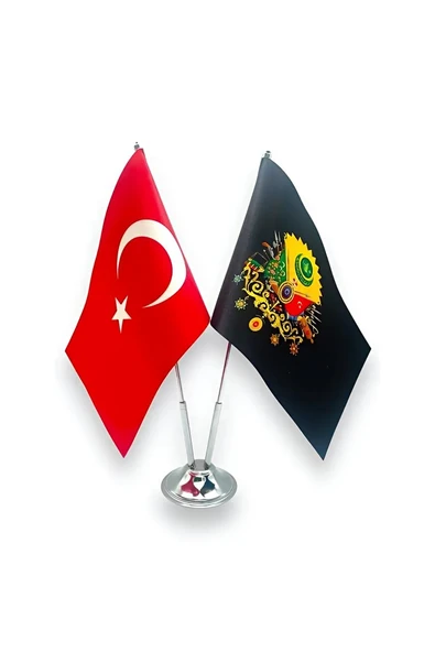 Alsepeteavm Türk-Osmanli Armalı Masa Bayrağı