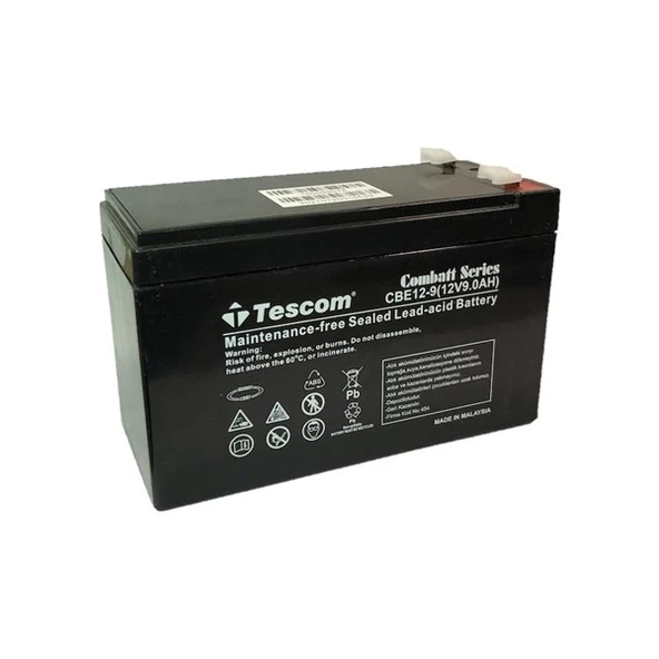 TESKOM 12V 9amper KURU TİP AKÜ