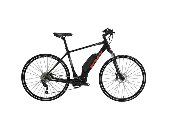BİSAN E-TREKKING ELEKTRİKLİ ERKEK ŞEHİR BİSİKLETİ 48CM HD 28 JANT 10 VİTES MAT SİYAH KIRMIZI