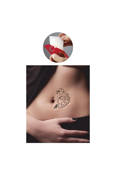 Zaman Saat  Tattoo Geçici Dövme Şablonları Kına Kalıpları