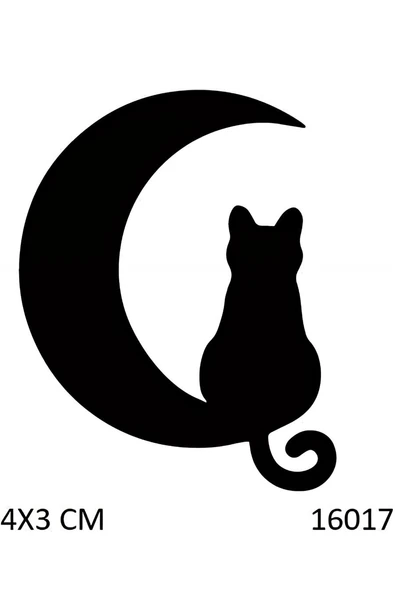 Alsepeteavm Ay'da Bir Kedi Geçici Dövme Şablonu