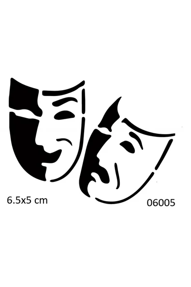 Alsepeteavm Tiyatro Maske Geçici Dövme Şablonu