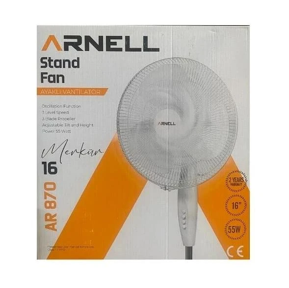 Arnel 16'' Ayaklı Vantilatör AR-870 Beyaz - 2