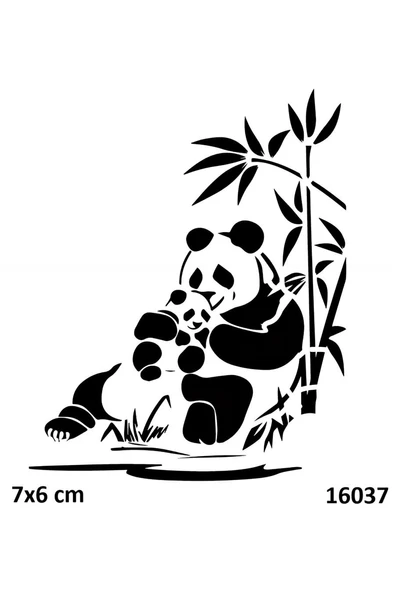 Alsepeteavm Panda ve Yavrusu Geçici Dövme Şablonu