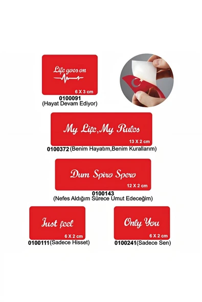 Alsepeteavm Sihirli Sloganlar 5'li Set Geçici Dövme Kına Şablonu