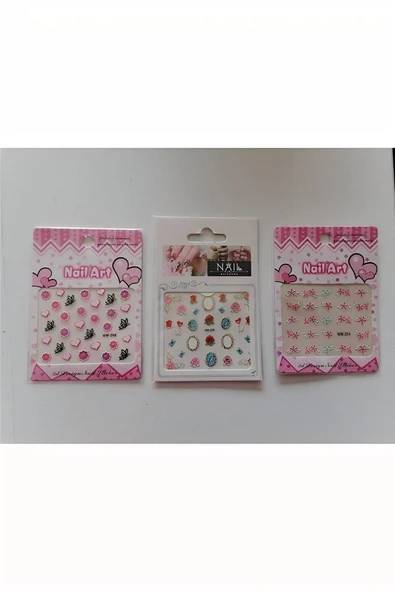 Alsepeteavm Tırnak Süsleme Sticker 3 Kartela Birden Model 4