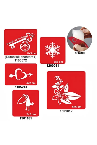 Dürüst Desenler 5 li Set Geçici Dövme Kına Şablonu
