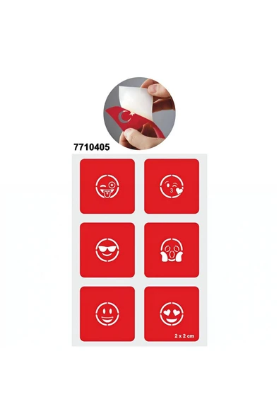 Alsepeteavm Sevimli Emojiler 5'li Set Geçici Dövme Kına Şablonu