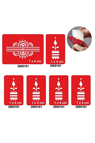 Alsepeteavm Bliek Ve Parmaklar 5'li Set Geçici Dövme Kına Şablonu