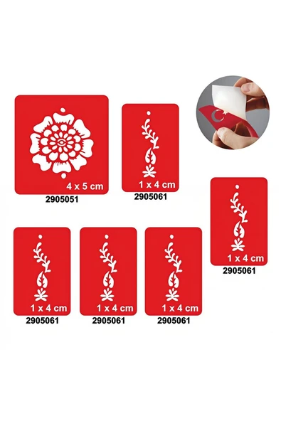Alsepeteavm Menekşe 5'li Set Geçici Dövme Kına Şablonu