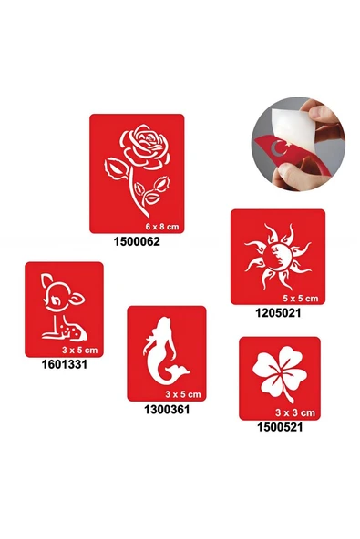 Alsepeteavm Doğa Modelleri 5'li Set Geçici Dövme Kına Şablonu