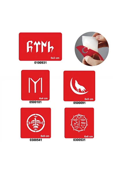 Alsepeteavm Türk 5'li Set Geçici Dövme Kına Şablonu