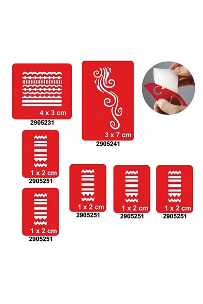 Alsepeteavm Çizgisel Motif 5'li Set Geçici Dövme Kına Şablonu