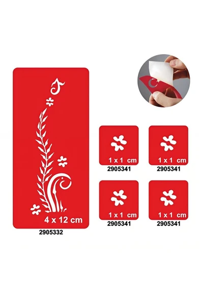 Alsepeteavm Minik Papatyalar 5'li Set Geçici Dövme Kına Şablonu