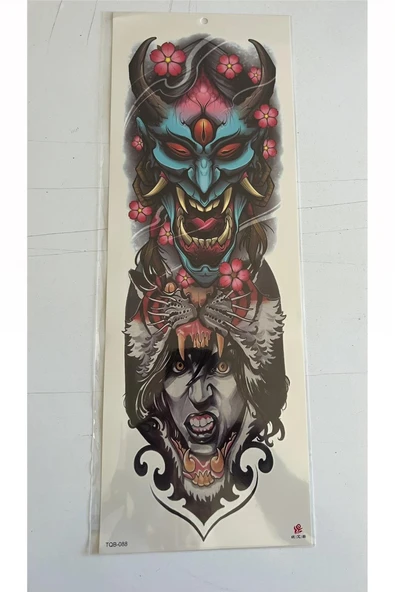 Lucifer 1 Hafta Kalıcı Tam Kol Bacak Yapıştırma Geçici Dövme 46 CM