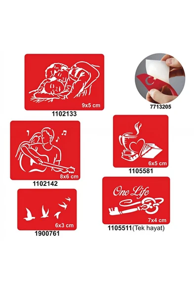 Alsepeteavm Sarmaş Dolaş Desenler 5 li Set Geçici Dövme Kına Şablonu