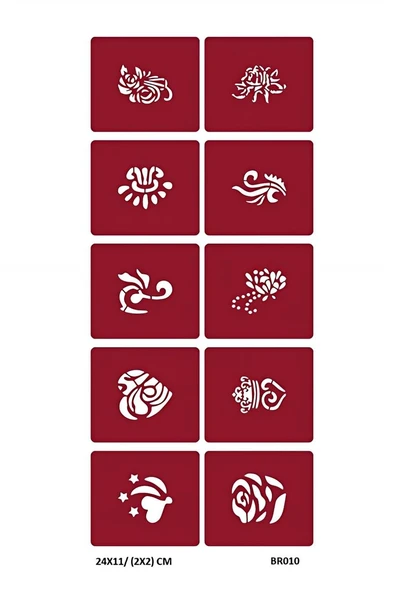 Alsepeteavm Minimal 10 Adet Geçici Dövme Şablonu Seti Br010