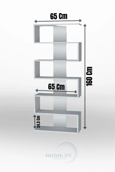 Paris Duvara Monteli Dekoratif Kitaplık Siyah - Resim 7
