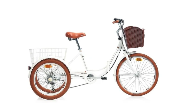 CARRARO CARAVAN KARGO KATLANIR ŞEHİR BİSİKLETİ 410H V 24 JANT 6 VİTES ALTIN BEYAZ SİYAH KAHVERENGİ - 1