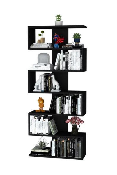 Paris Duvara Monteli Dekoratif Kitaplık Siyah - Resim 9